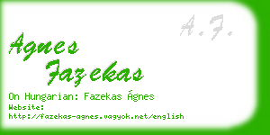 agnes fazekas business card