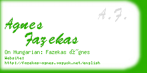 agnes fazekas business card